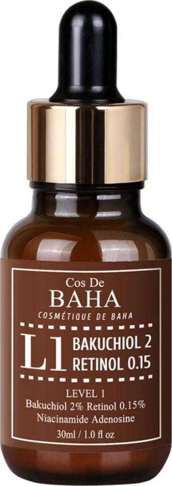 Cos De Baha L1 Bakuchiol 2% Serum With Retinol 30 ml – Bakuchiol- Retinol Serum