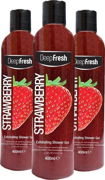 Deep Fresh Arındırıcı Duş Jeli Peeling Çilekli 400 ml x 3 Adet