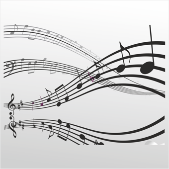 Folyo Sticker Müzik Notaları 200cm Uzunluk