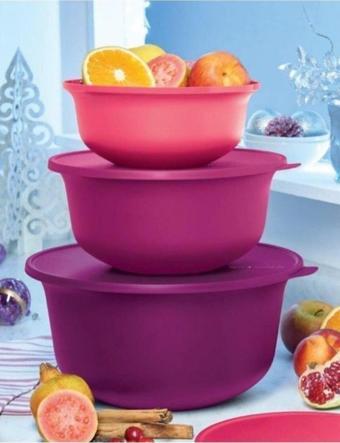 GÜLEN MARKET Tupperware Aloha 3 Lü Set Saklama Servis Hazırlık Kabı