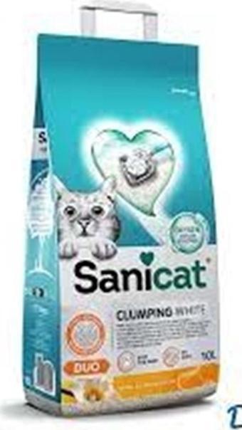 Sanicat White Vanilya Mandalin Kokulu Topaklann Kedi Kumu 10 Lt