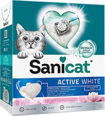 Lisinya Sanicat Active White Topaklanan Kedi Kumu Lotus Çiçeği Kokulu 6 Lt