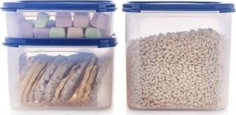 Mutfaktaki Mucizeler Tupperware Modüler Set Mavi 3 Lü (1,1 LT-2,6 LT-4 LT)