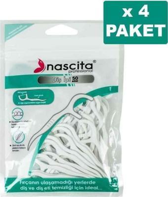 Nascita Çift Taraflı Kürdanlı Diş İpi 50'Li X 4 Paket