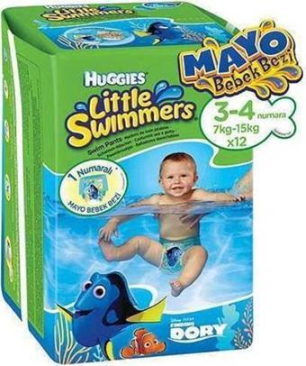 Huggies Little Swimmers Mayo Bebek Bezi S - M 12 Adet 7 - 15 Kg