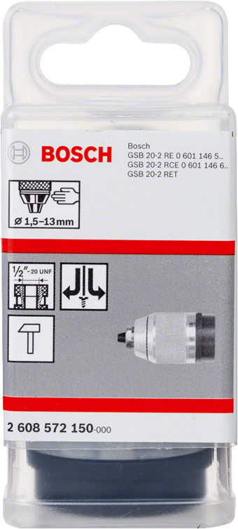 Bosch - 1/2''-20 - 1,5-13 mm Supra Mandren Krom.