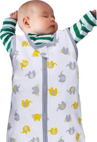 Sitilin Bebek Uyku Tulumu iç ve Diş Kumaş %100 Doğal Pamuk Çift Kat Özel Kumaş Unisex 1 Tog STL6428