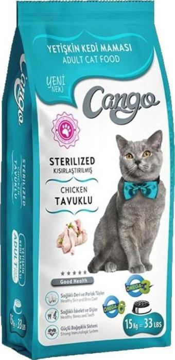 Cango Kısırlaştırılmış Steril Kedi Maması Tavuk Etli 15KG