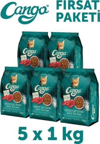 Cango Yetişkin Kedi Maması Kuzu Etli 1 Kg 5'li