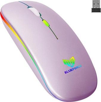 Blueforce V5.0 Bluetooth & Wireless 2,4Ghz Sessiz Kablosuz Mouse Pembe