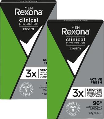 Rexona Men Clinical Protection Erkek Stick Deodorant Active Fresh 45 Ml X2 Adet