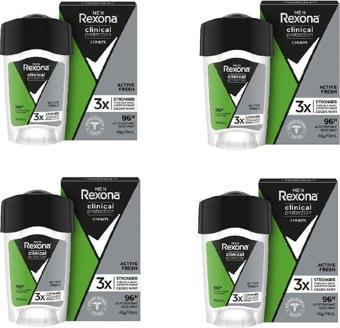 Rexona Men Deodorant Clinical Protection Active Fresh Stick 45 Ml X 4 Adet