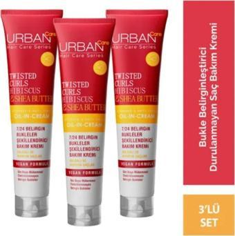 Urban Care Hibiscus&Shea Butter Kıvırcık Ve Dalgalı Saçlara Özel Durulanmayan Krem 3X175 Ml - Vegan