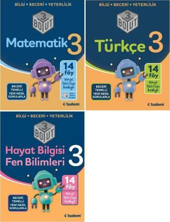 Tudem 3. Sınıf Matematik + Türkçe + Hayat + Fen 3 Boyut Set 3 Kitap 2023 - Tudem Yayınları - Ders Kitapları