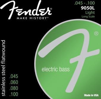 Fender Stainless 9050s Stainless Steel Flatwound 9050L .045-.100 Bas Gitar Teli