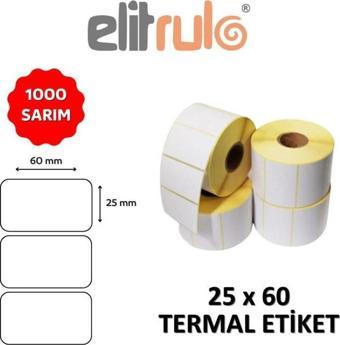 Elitrulo Barkod Etiketi 25x60 Termal - 1000 Adet