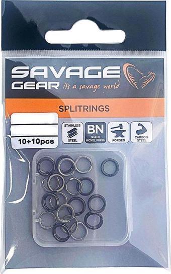 Savage Gear Split Ring SS+BLN 20 Adet Halka 4MM 24LBS 11KG