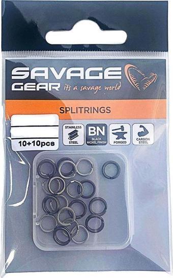 Savage Gear Split Ring SS+BLN 20 Adet Halka 6MM 77LBS 35KG