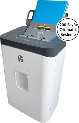 HP OneShred Auto 200CC Otomatik Beslemeli 200 sayfa Evrak İmha Makinesi-P4-Çapraz kesim-4,3x12mm-28lt