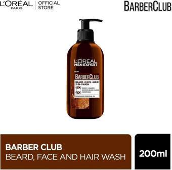 L'Oréal Paris Men Expert Barber Club 3 in 1 ( Sakal, Yüz ve Saç) Yıkama Jeli 200 ml.