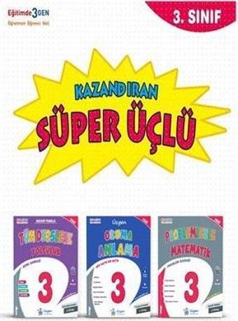 Üçgen 2025 3. Sınıf Süper Üçlü Kazandıran Kitaplar Seti Tüm Dersler+ Problemlerle Mat + Okuma Anlama - Üçgen Yayıncılık