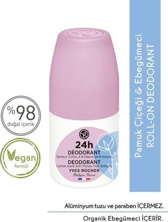 Yves Rocher Roll-On Deodorant - Pamuk Çiçeği & Ebegümeci-50 ml 56315