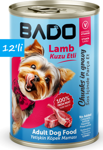 Bado Yetişkin Yaş Köpek Maması Kuzu Etli 400Gr 12'li