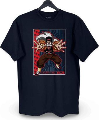 Doctor Gero Dragon Ball Baskılı Loose Fit Bisiklet Yaka Unisex Tişört Siyah