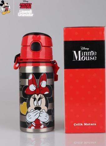 DEKOMUS İLE LİSANSLI MINNIE MOUSE ÇELİK MATARA 500 ML