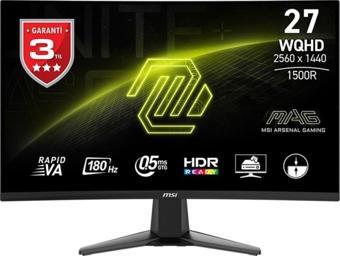 Msı Mag 27Cq6F 27 2560X1440 180Hz 0.5Ms Hdmı Dp Curved 1500R Led Gaming Monitör