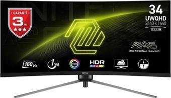 Msı Mag 345Cqr 34 3440X1440 180Hz 1Ms Hdmı Dp Freesync Premium Led Gaming Monitör