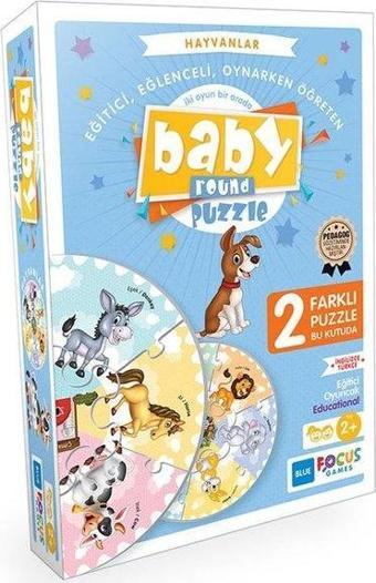 Blue Focus Hayvanlar Baby Round Puzzle BF074