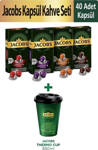 Jacobs Kapsül Kahve Tanışma Paketi 40 Kapsül + Jacobs Thermo Cup 650 ml