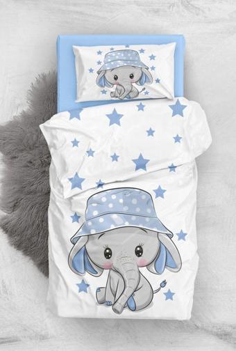 Monohome Star Elephant 3D Pamuk Saten Bebek Nevresim Takımı