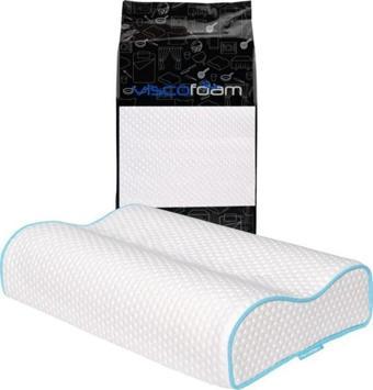 Viscofoam Çift Taraflı Yüksek Boyun Destekli Ortopedik Yastık Visco Yastık 55x35x12-11cm