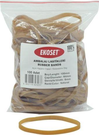 Ekoset 100x5mm Geniş Kauçuk Paket Ambalaj Lastiği 100 Adet