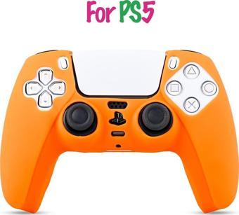 Kontorland PS5 Gamepad Uyumlu Silikon Kılıf - (Bright Orange)