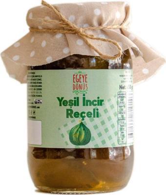 Egeye Dönüş Geleneksel Yeşil Incir Ham Incir Reçeli Cam Kavanoz - 450 Gr. (%65-%70 MEYVE ORANI)