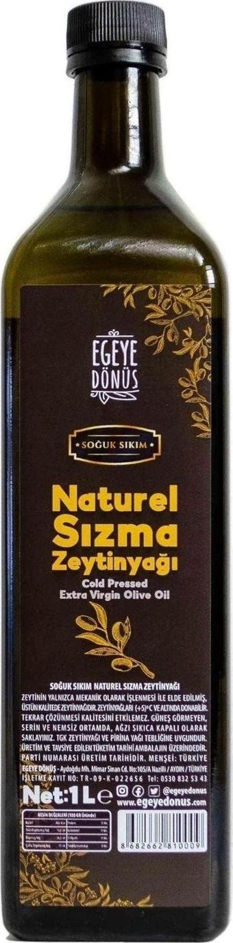 Egeye Dönüş Soğuk Sıkım Natürel Sızma Zeytinyağı Cam Şişe (YENİ SEZON) - 1 Litre