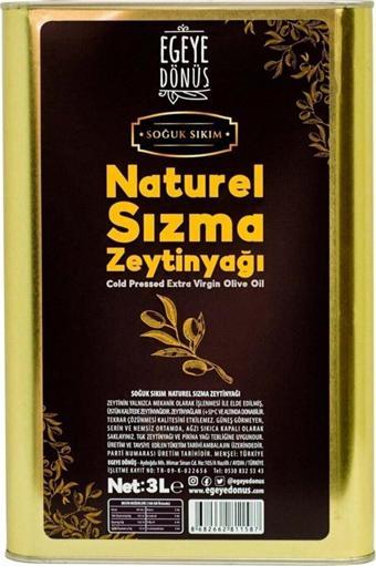 Egeye Dönüş Soğuk Sıkım Natürel Sızma Zeytinyağı Teneke (YENİ SEZON) - 3 Litre