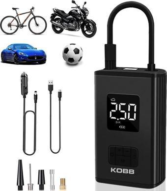 KOBB KB425 12V/Şarjlı Li-ion 150 PSI Dijital Göstergeli Akıllı Lastik Şişirme Pompası+ Powerbank + SOS + Led