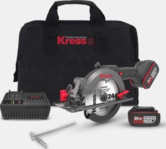 Kress KUE11 20Volt 4.0Ah. Li-ion 140MM Çift Akülü Kömürsüz Profesyonel Çok Amaçlı Daire Testere