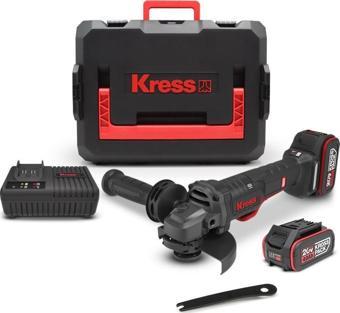 Kress KUH04 20Volt 4.0Ah. Li-ion Çift Akülü 125mm Kömürsüz Profesyonel Şarjlı Devir Ayarlı Avuç Taşlama 