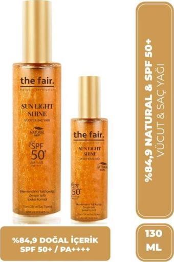 The Fair Sun Light Shine Spf 50+ /PA++++ Parıltılı Güneş Koruyucu Vücut Ve Saç Yağı 130 ml