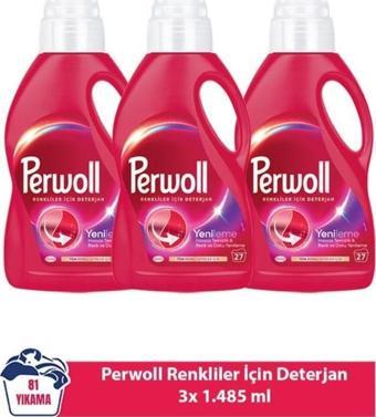 Perwoll Yenileme Renkliler 3x 1.485 ml 81 Yıkama  