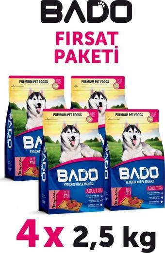 Bado Yetişkin Köpek Maması Etli Biftekli 2,5 Kg 4'lü