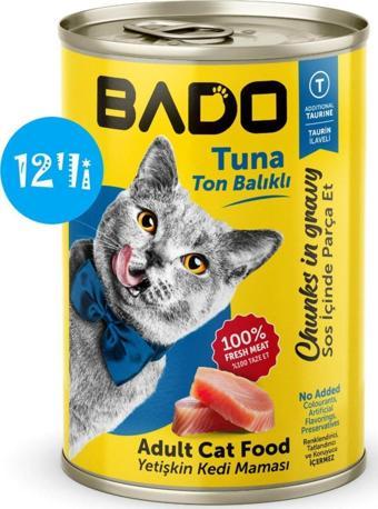 Bado Yetişkin Yaş Kedi Maması Ton Balıklı 400Gr 12'li