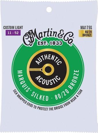 Martin MA175S Akustik Gitar Teli 11-52 Marquis Silked 80.20 Bronze Custom Light