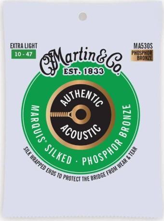 Martin MA530S Akustik Gitar Teli (10-47) Marquis Silked Phosphor Bronze Ekstra Ligh 