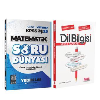 Yediiklim 2025 KPSS Matematik Soru Dünyası ve AKM Dil Bilgisi Soru Bankası Seti 2 Kitap - Yediiklim Yayınları